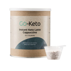 Productfoto keto latte cappucino poeder kokosnootolie voeding
